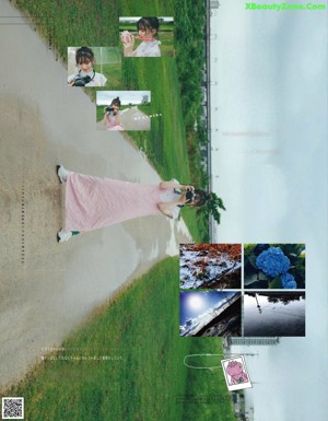 A woman in a white sweater is posing for a magazine.