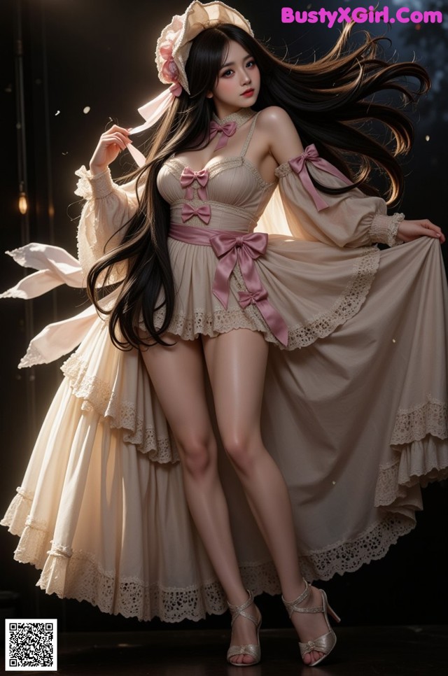 Hentai - Secrets Beneath the Blooming Orchids and the Fading Stars Set.2 20241230 Part 6 No.88c1bf A woman in a dress and hat posing for a picture.