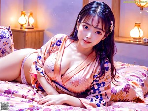 A woman in a kimono posing for a picture.