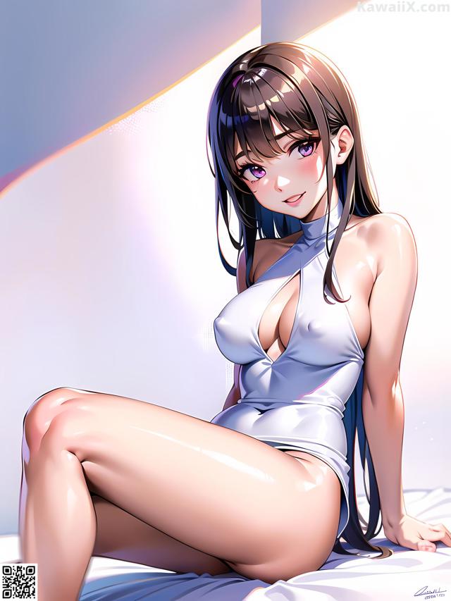 Hentai - 华彩繁花 Set 1 20230602 Part 9 No.5237e3 A woman in a white dress sitting on a bed.