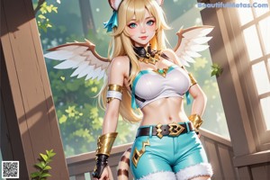 a sexy anime girl with big tits posing for the camera